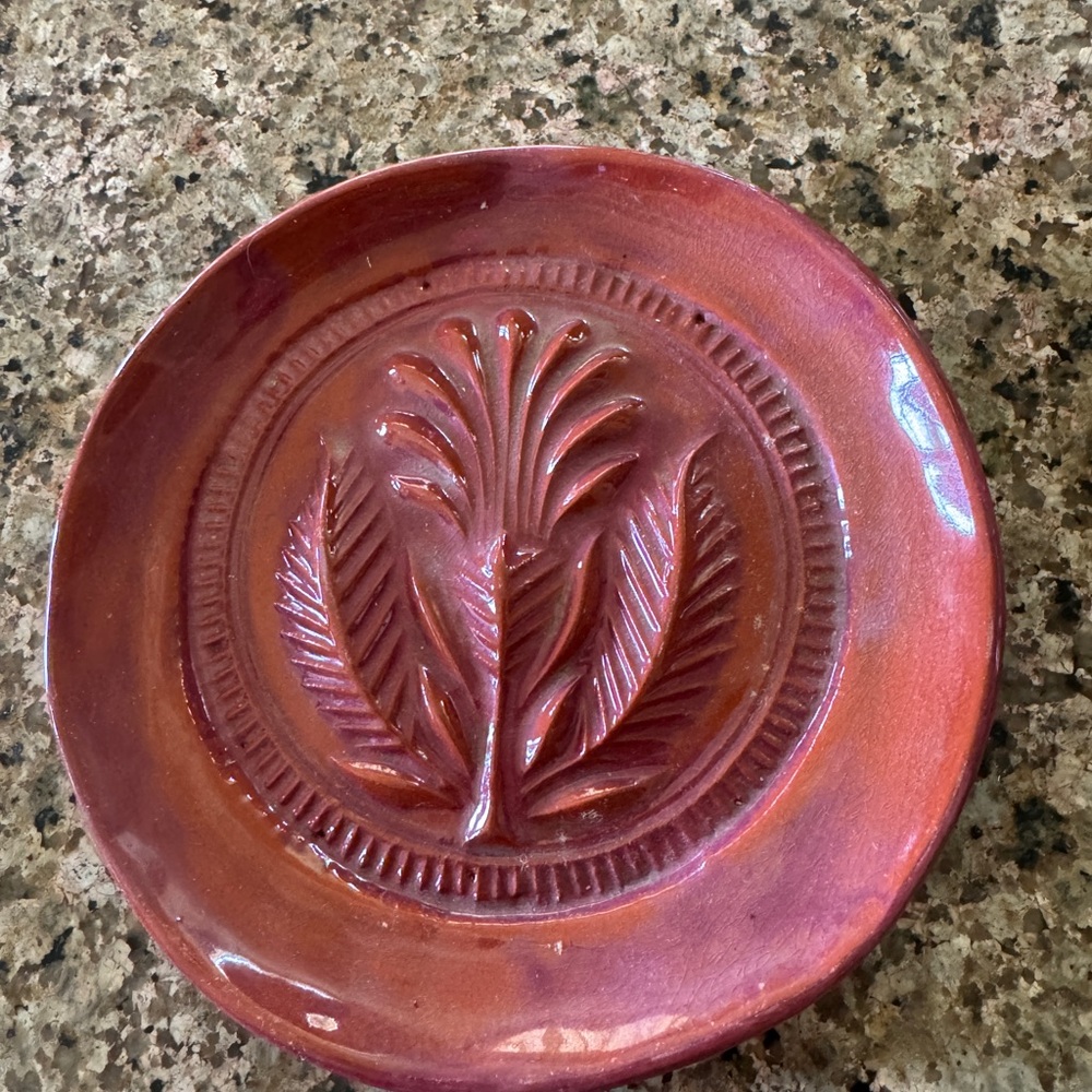 Cookie or Paper moldCeramic Plate with Leaf Design